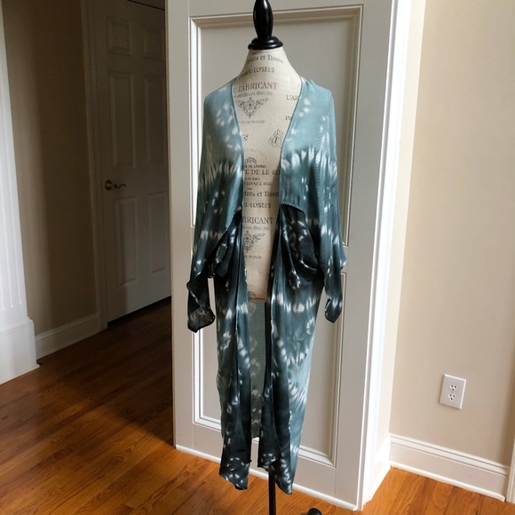 Diamond Tie Dye Split Front Caftan New One Size - Picture 6 of 8